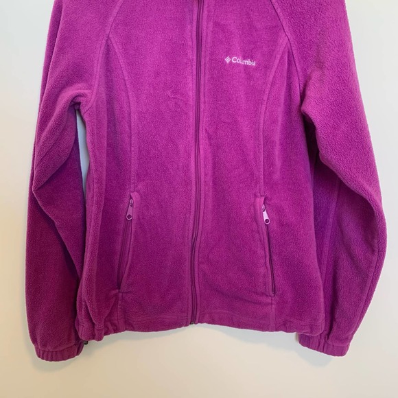 Columbia Womens Fleece Jacket Size Medium Purple Casual Long Sleeve - Picture 2 of 16
